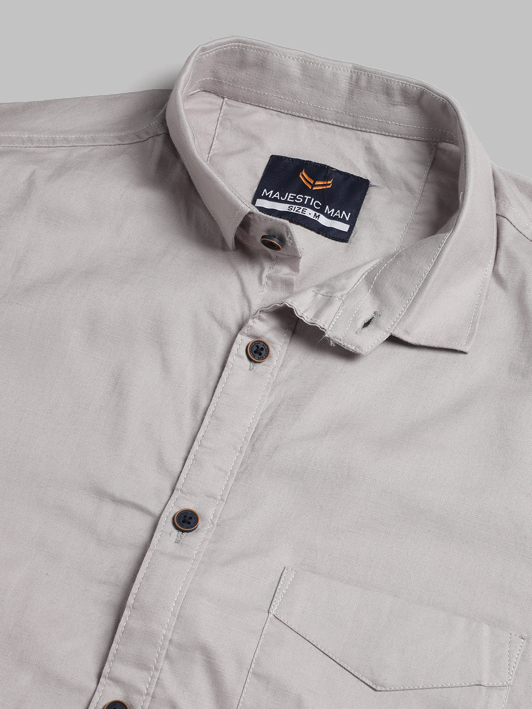 Unique and Fashionable Pure Cotton Half shirt - Light Grey - Image 7