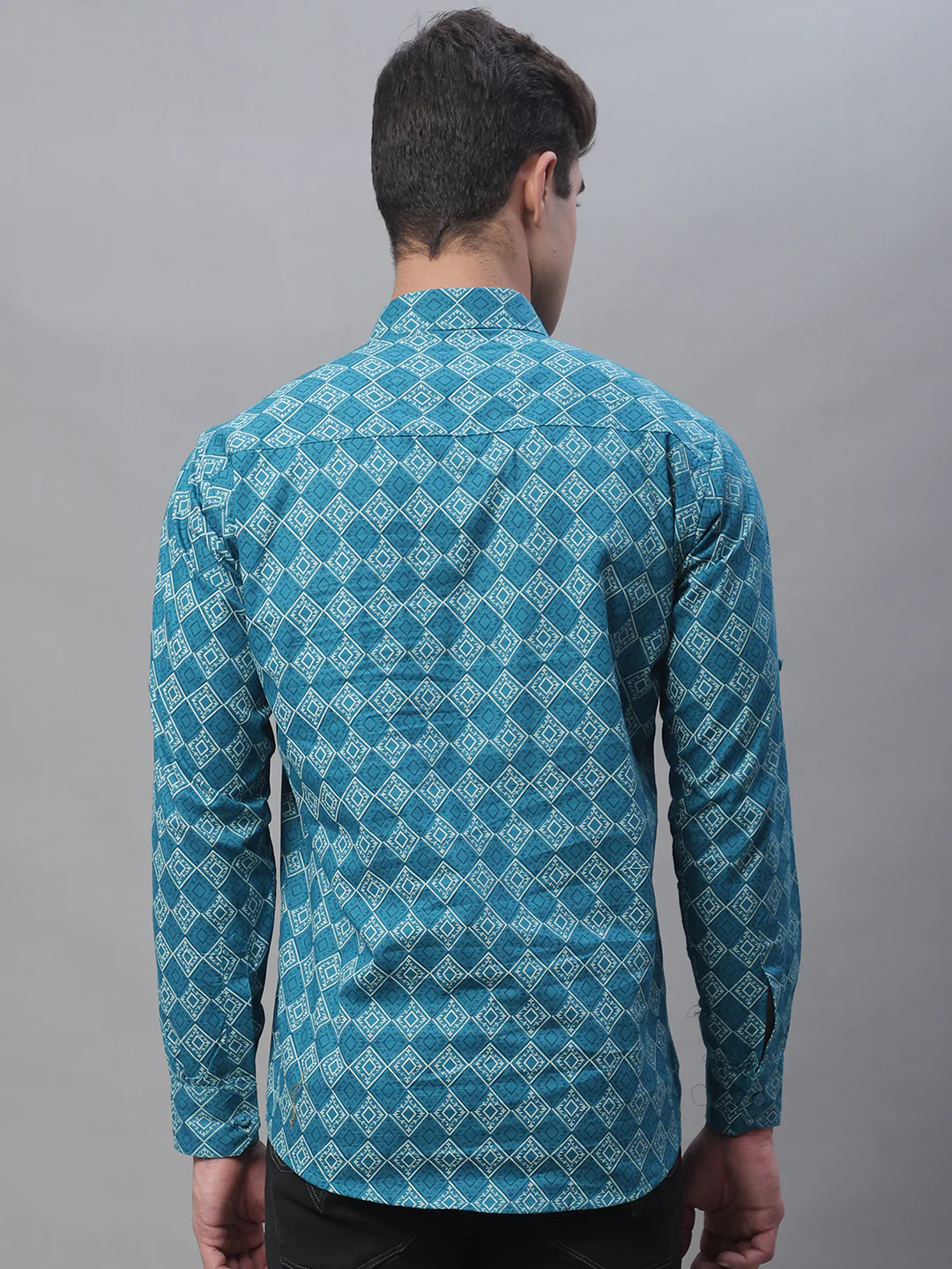Versatile printed cotton short kurta - Blue - Image 5
