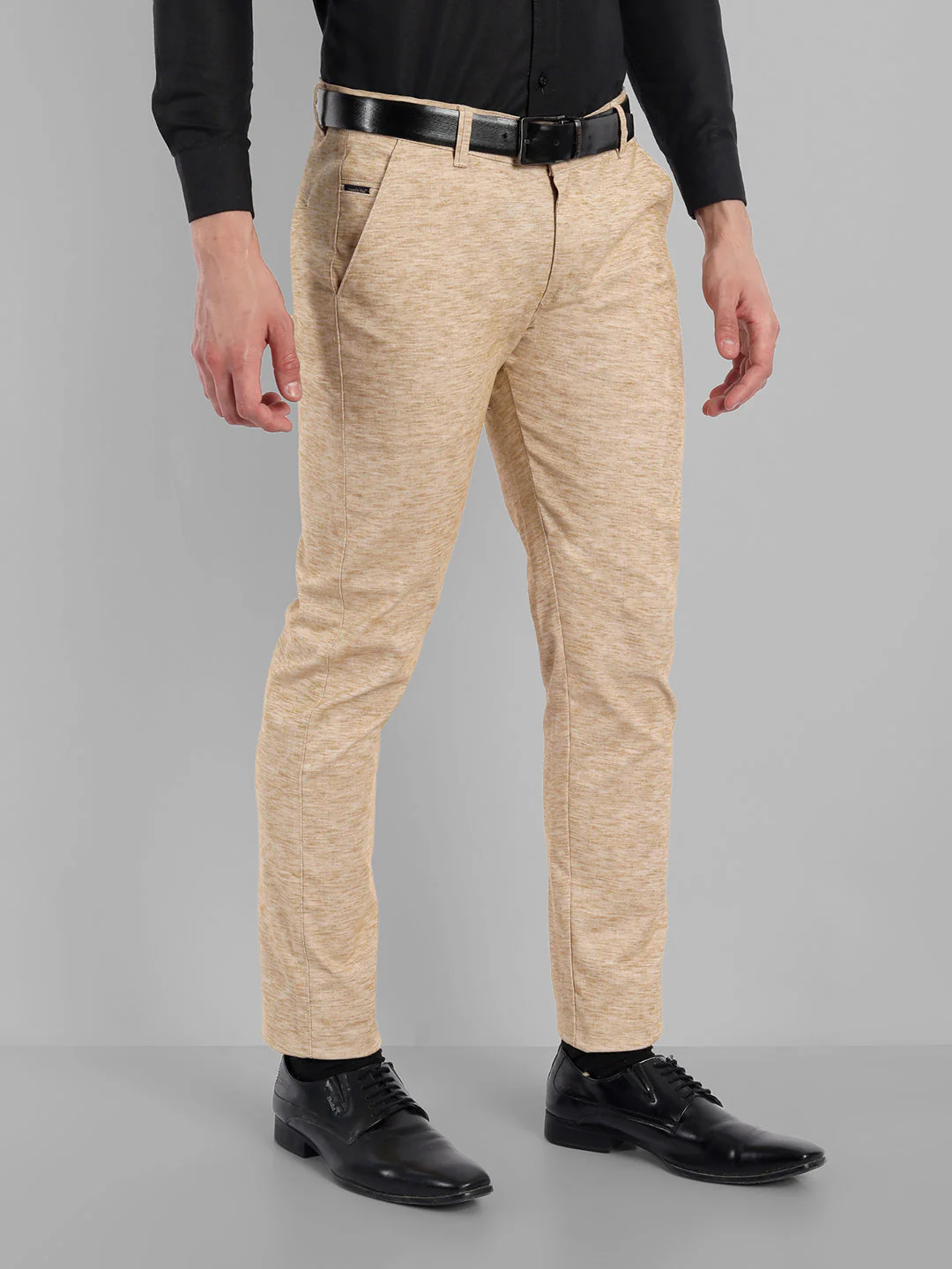 Vesatile Cotton Blend Formal Trousers - Beige - Image 3