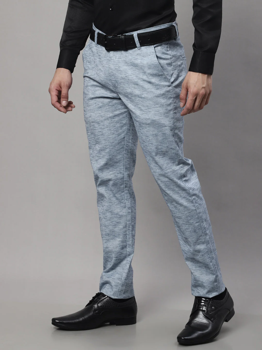 Vesatile Cotton Blend Formal Trousers - Blue - Image 5