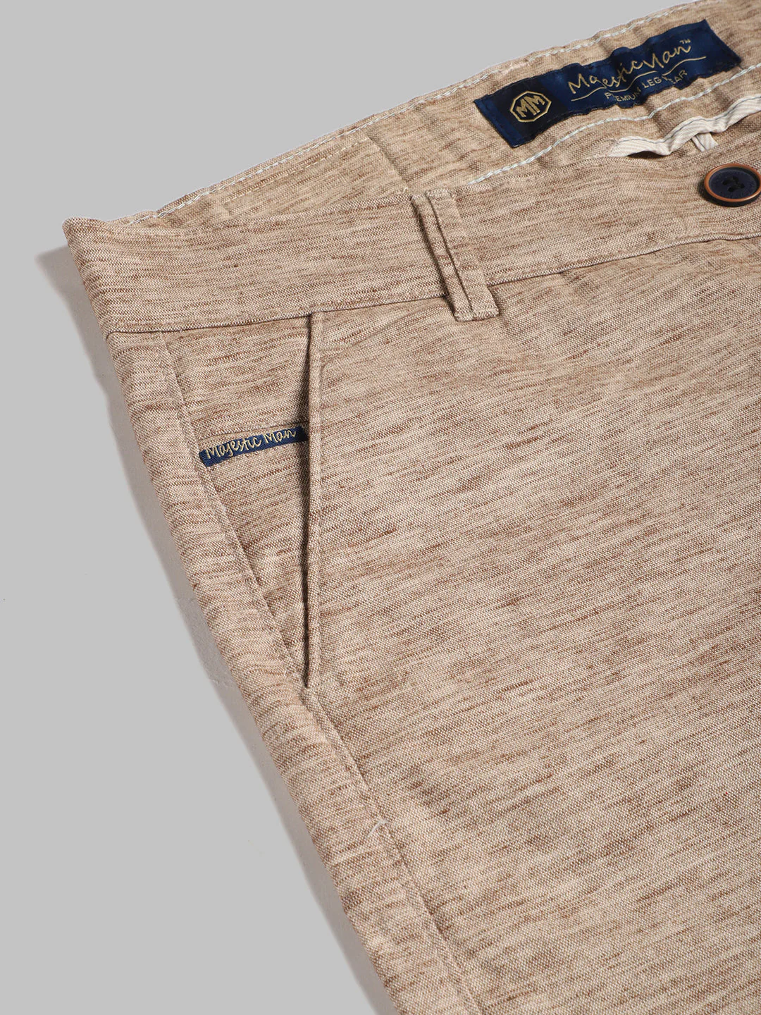 Vesatile Cotton Blend Formal Trousers - Brown - Image 8