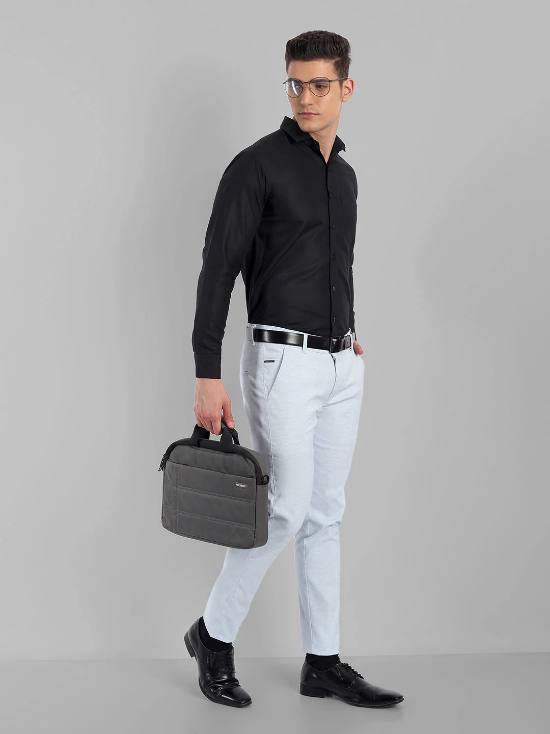 Vesatile Cotton Blend Formal Trousers - Sky Blue - Image 5